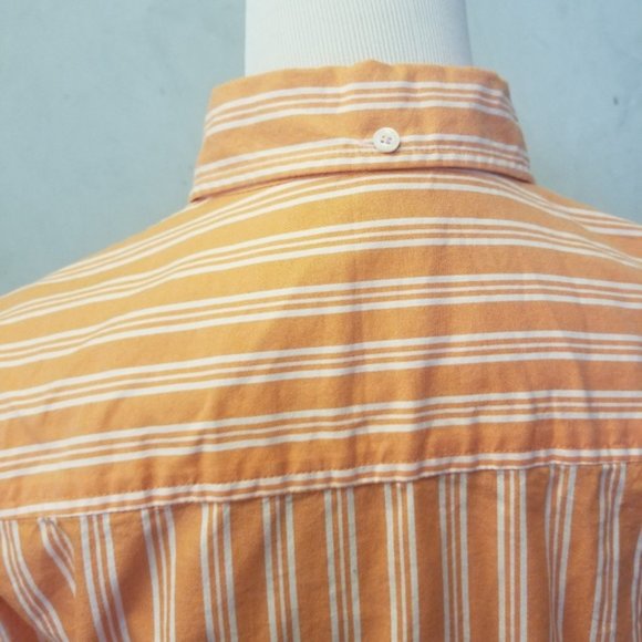J.Crew orange striped button down size XS (P25) - Picture 3 of 8